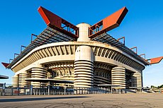 San Siro, the home of AC Milan and Internazionale. Stadio Meazza 2021 3.jpg