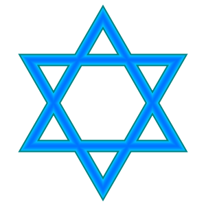 Self-made Star of David in Adobe Illustrator.