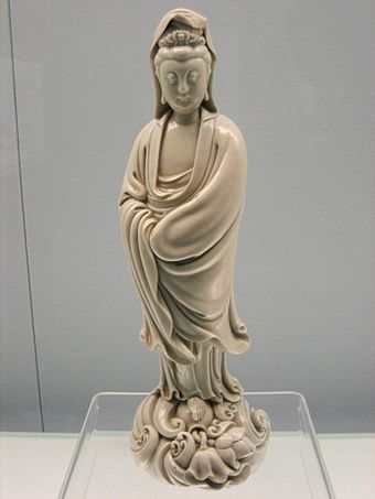A Chinese Ming dynasty porcelain figure of Guanyin.