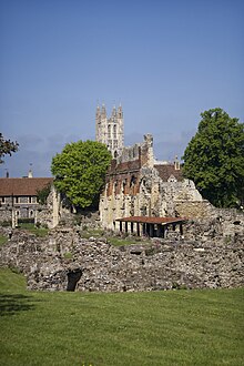 St. Augustine's Abbey, which forms part of the city's UNESCO World Heritage Site, was where Christianity was brought to England. Staugustinescanterburyrotundanaveandcathedral.jpg