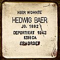 Stolperstein für Hedwig Baer