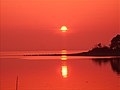 Sun setting over Strangford Lough Northern Ireland