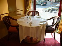 Table setting in a restaurant