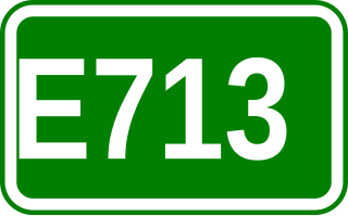 European route E713 road in France