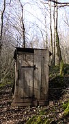 Dry toilet near the center of the ferrier