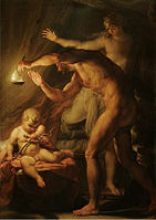 O bebê Hércules estrangulando serpentes em seu berço