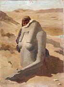 エジプト彫刻に隠れる子供