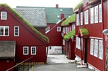 A more urban example in Torshavn, capital of the Faroe Islands (autonomous territory of the Kingdom of Denmark). Tinganes2.jpg