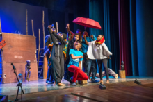 Too Early for Birds cast take a selfie on the Kenya National Theatre stage Too Early for Birds cast.png