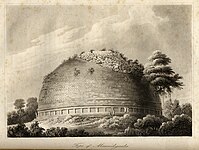 Drawing of Manikyala Stupa based on Elphinstone's observation in 1809