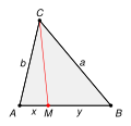 * Nomination Triangle visualizing Stewart's theorem. --MartinThoma 08:54, 15 June 2016 (UTC) * Promotion Good quality. --Cccefalon 11:22, 15 June 2016 (UTC)