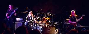 Triosphere performing in 2011. Left to right: Silver, Haukland, Jorgensen, and Byberg. Triosphere (crop).jpg