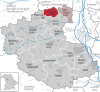 Lage der Gemeinde Tuchenbach im Landkreis Fürth