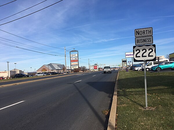 US 222 Bus. northbound on 5th Street Highway in Muhlenberg Township