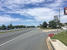 US 40 westbound past MD 781 in Elkton