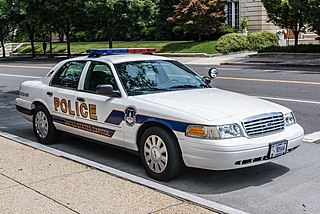 Police car road motor vehicle used by police force