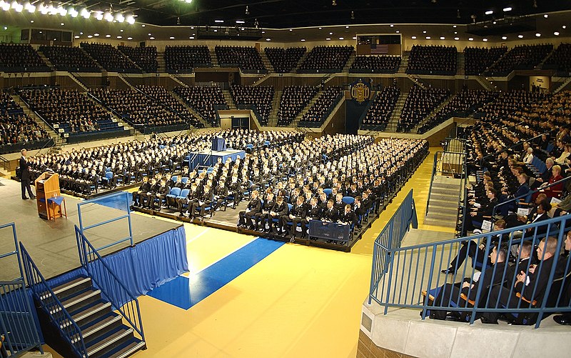 File:US Navy 021120-N-1928O-001 Nearly 4,000 Navy Midshipmen listen to Secretary of the Navy, Gordon England.jpg