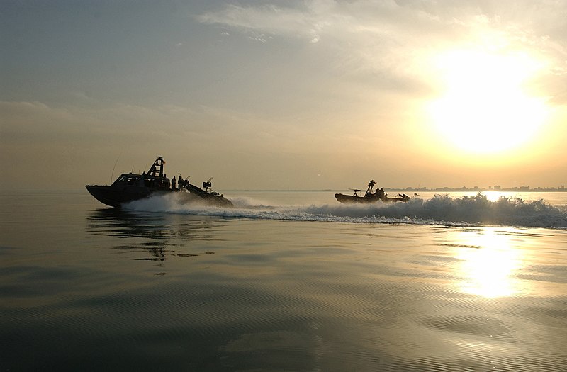 File:US Navy 030218-N-5362A-007 Naval Special Warfare combatant-craft crewmen operate a Rigid Hull Inflatable Boat (RHIB) (right) and Mark V Special Operations Craft (left) from a forward location.jpg