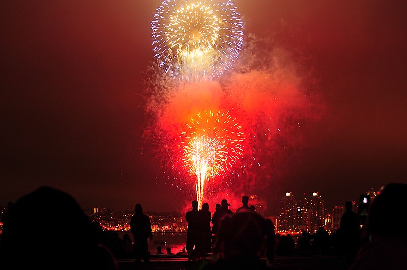 File:US Navy 100704-N-4053P-062 Sailors and their families watch a fireworks display over San Diego Bay aboard the aircraft carrier USS Nimitz (CVN 68).jpg