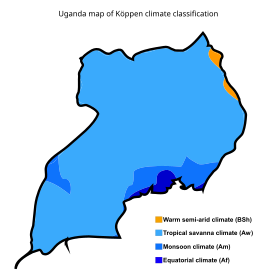 Geografía De Uganda: Relieve e hidrografía, Clima, Parques nacionales y zonas protegidas