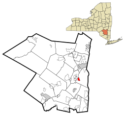Ubicación en el condado de Ulster y el estado de Nueva York.