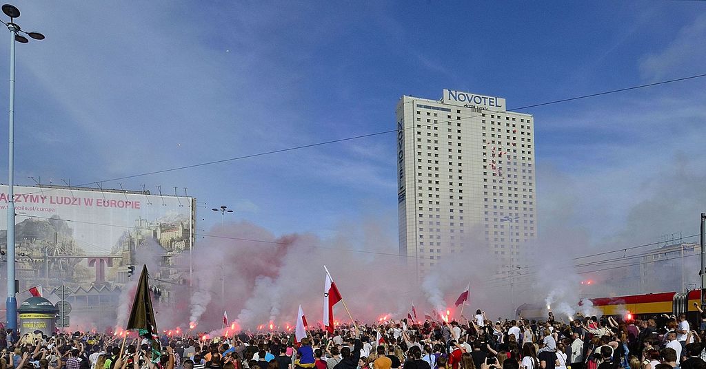 Upamiętnienie godziny W 1 sierpnia 2015 rondo Romana Dmowskiego