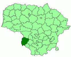 Розташування району на мапі Литви