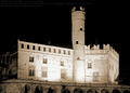 The castle of Villar Dora by night