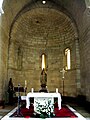 Altar de la basílica de S. Prudenci a Armentia, amb la talla del sant