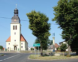 Village center with the Saint John the Baptist church