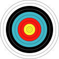 The FITA target is used in target archery by the World Archery Federation.