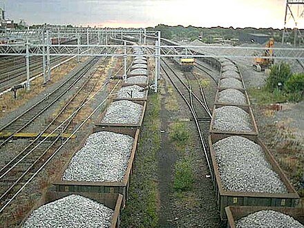 Bulk cargo of minerals on a train