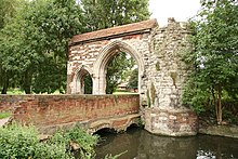 The surviving bridge and gatehouse of the abbey Waltham Abbey Gateway - geograph.org.uk - 1030421.jpg