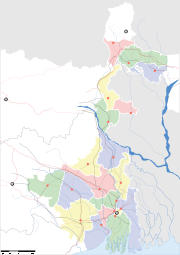 भारत के मानचित्र पर पश्चिम बंगाल পশ্চিমবঙ্গ