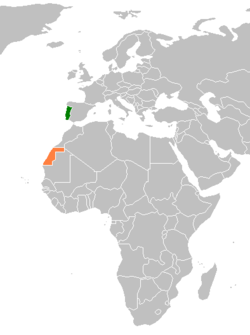 Lage von Portugal und Westsahara