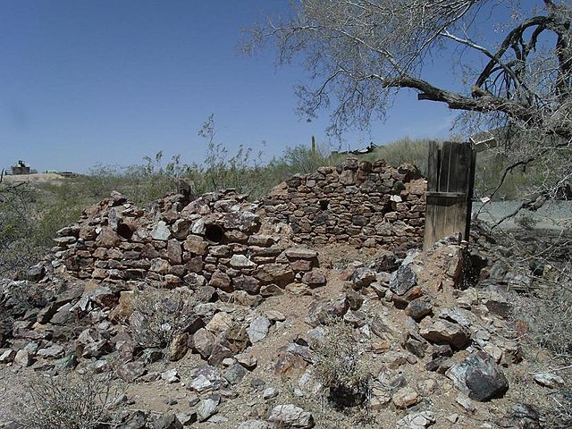 The ruins of Henry Wickenburg's Settlers Home in Vulture City