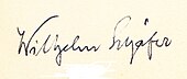 signature de Wilhelm Schäfer (écrivain)