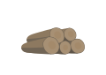 A vector illustration of a pile of logs