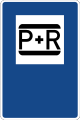 Zeichen 362: „Parken und Reisen“; das älteste, 1972 in Westdeutschland eingeführte P+R-Zeichen