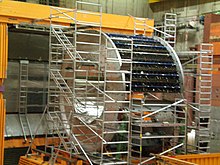 The ZEUS barrel calorimeter undergoing disassembly Zeus calorimeter.JPG