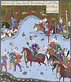 "Bahram Gur Advances by Stealth against the Khaqan," Folio 577v from the Shahnama (Book of Kings) of Shah Tahmasp MET sf1970-301-63 (cropped).jpg