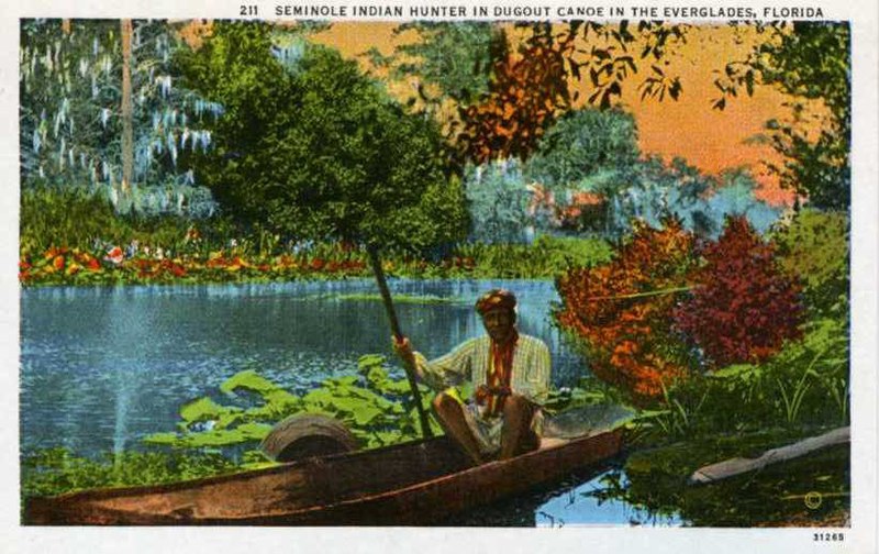 File:"Seminole Indian Hunter in Dugout Canoe in the Everglades" 211 (NBY 2008).jpg