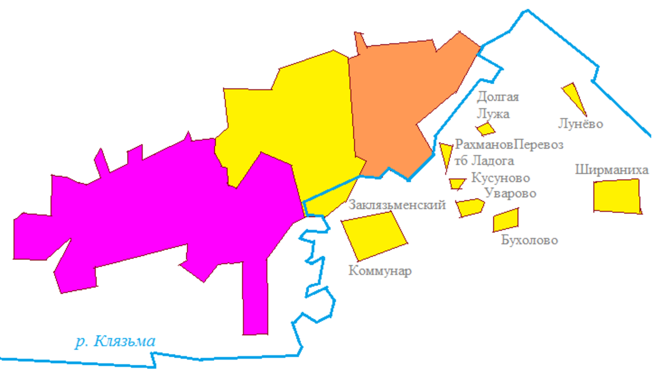 Карта владимира с районами города