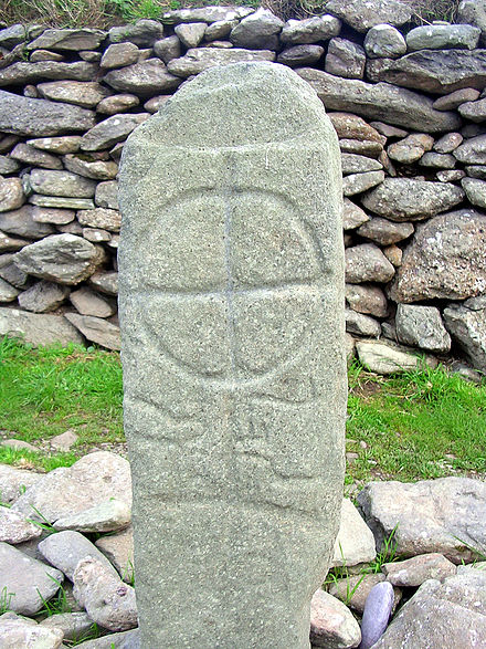 Early forms: pillar stone, Gallarus Oratory, County Kerry, Ireland