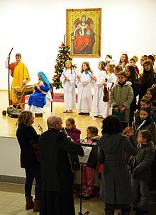 A children's nativity play in Sanok, Poland 2013. 07 Sternsinger, das katholische Fest der Heiligen drei Konige 2013 in Sanok.JPG