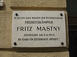 Fritz Mastny - Gedenktafel