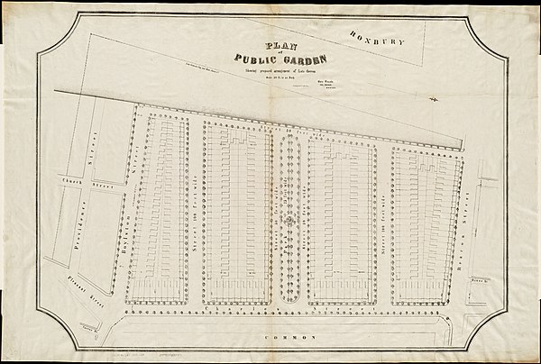 1850 plan for the Public Garden (not adopted)