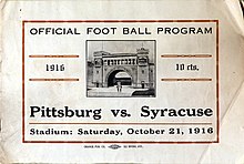 Syracuse Game Day Program 1916 Syracuse versus Pittsburgh Football Game Program.jpg