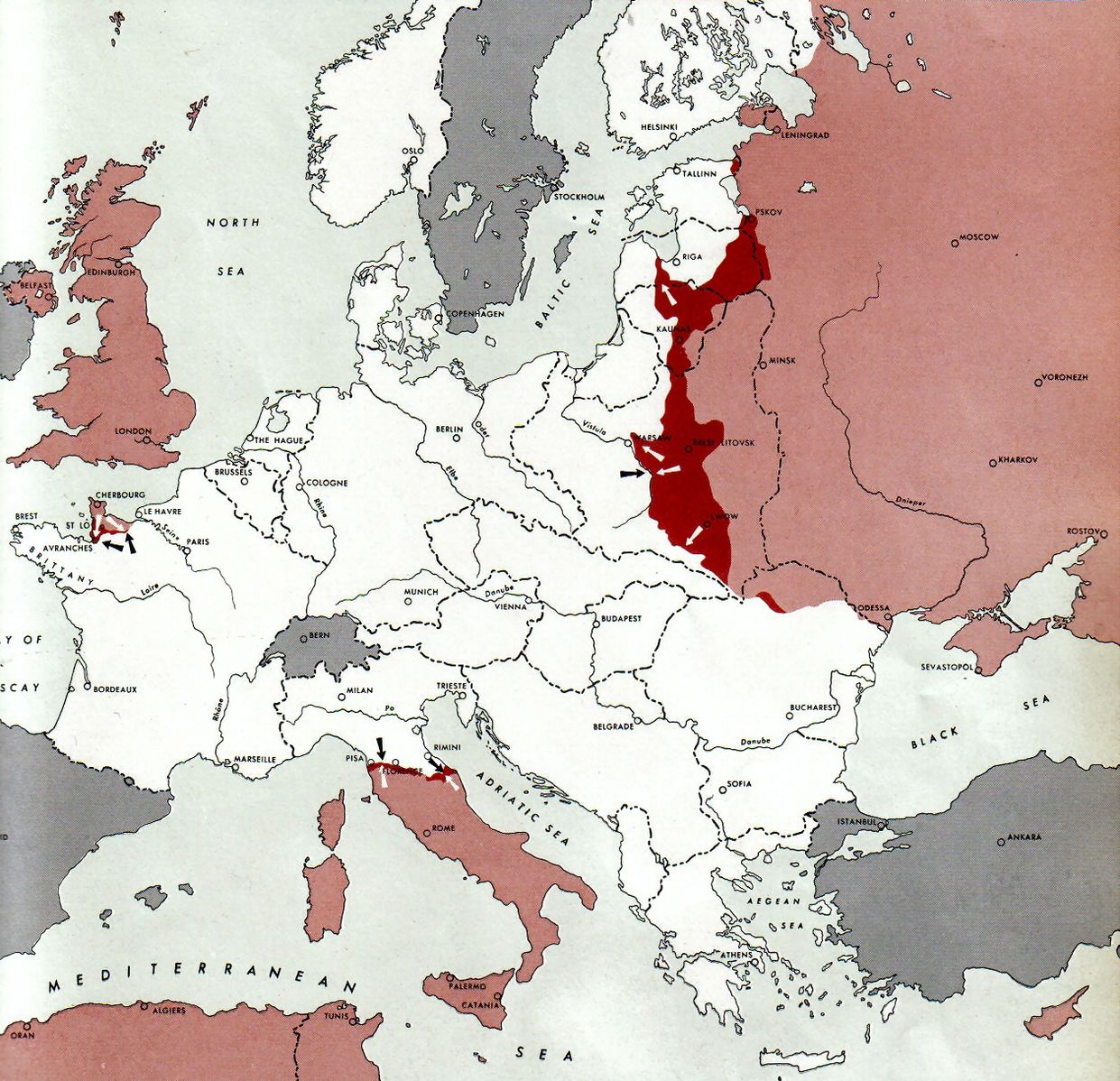 Карта 3 рейха 1944