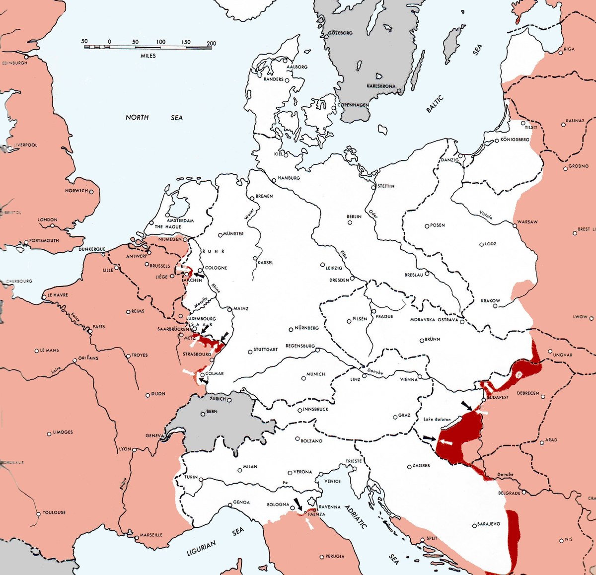 Карта европы 1944 года